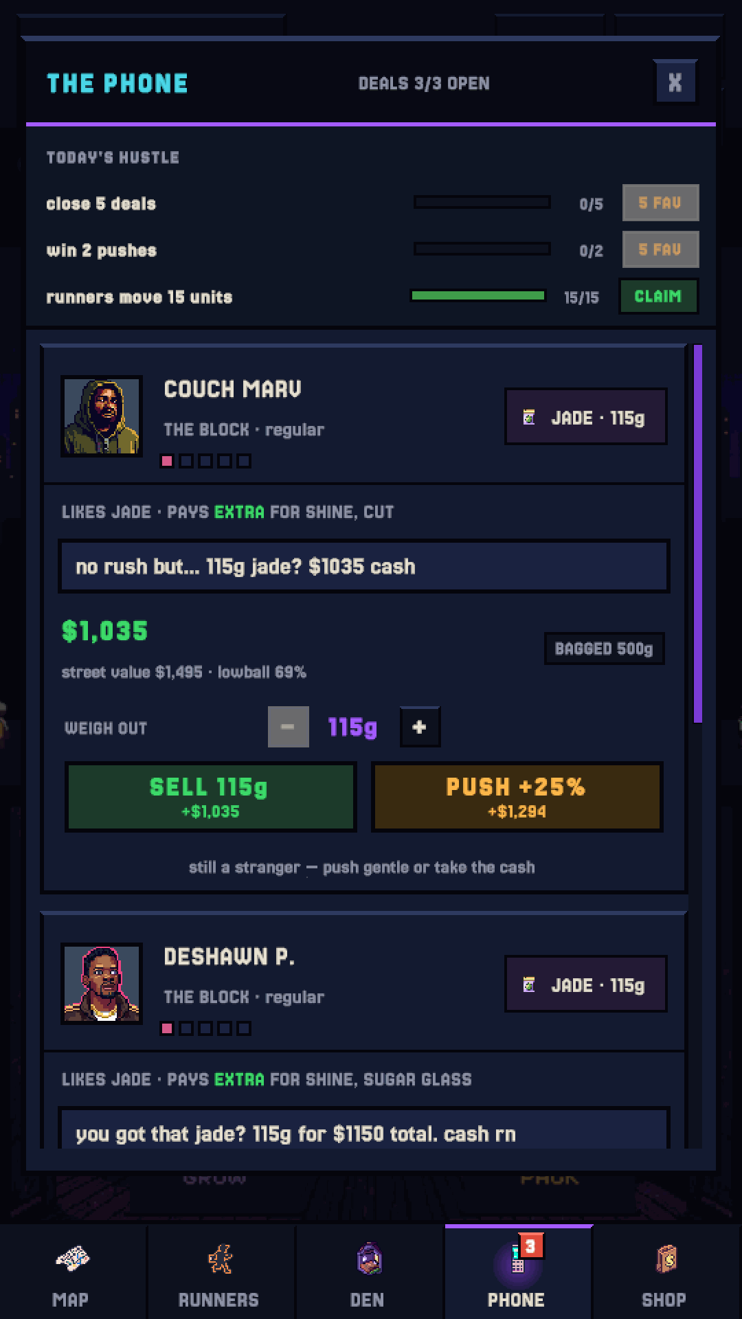 The Phone: weigh out, sell or push a deal